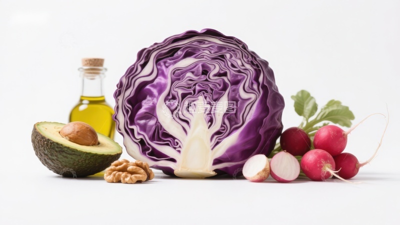 高清大图下载【趣麦麦图】紫甘蓝与新鲜蔬果组合