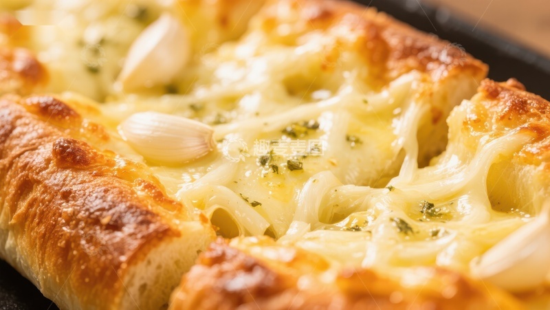 高清大图下载【趣麦麦图】芝士蒜香面包特写