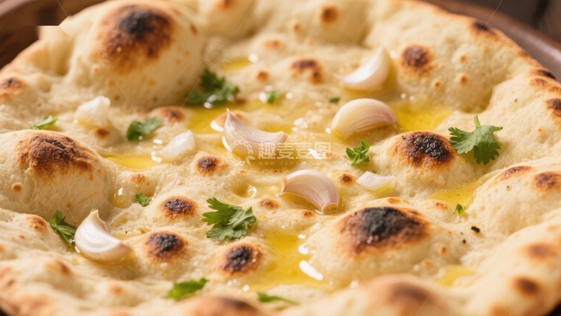 高清大图下载【趣麦麦图】-香脆蒜香烤饼