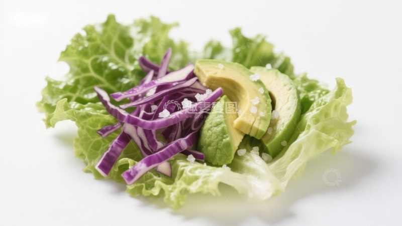 高清大图下载【趣麦麦图】生菜紫甘蓝牛油果沙拉