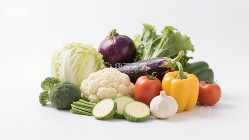 高清大图下载【趣麦麦图】新鲜蔬菜组合展示