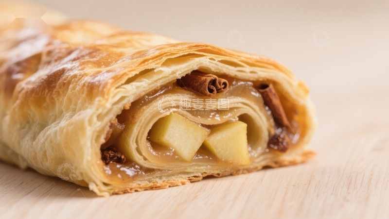 高清大图下载【趣麦麦图】苹果肉桂卷特写