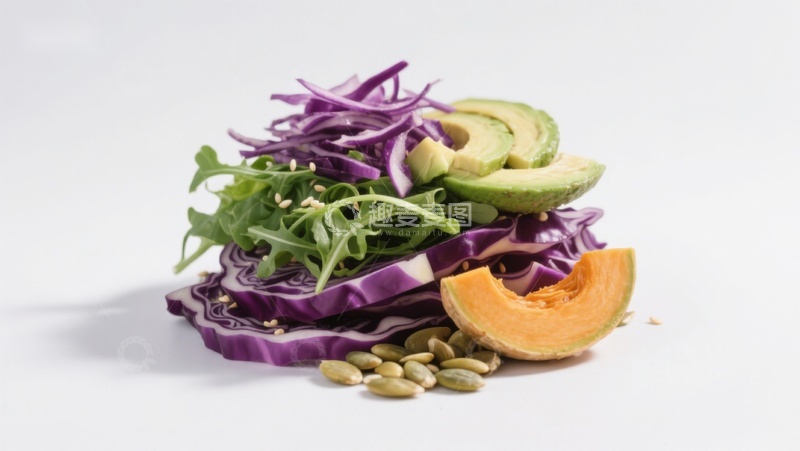 高清大图下载【趣麦麦图】新鲜蔬菜与坚果组合