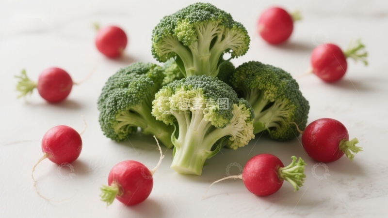 高清大图下载【趣麦麦图】西兰花与红萝卜静物摆拍