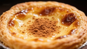 蛋挞特写：金黄酥皮与浓郁蛋奶