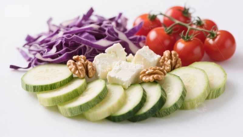 高清大图下载【趣麦麦图】新鲜蔬菜与奶酪拼盘