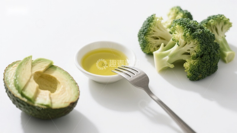 高清大图下载【趣麦麦图】牛油果西兰花与橄榄油