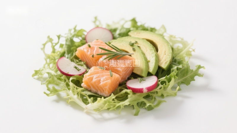 高清大图下载【趣麦麦图】三文鱼牛油果沙拉