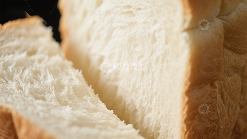 高清大图下载【趣麦麦图】新鲜面包切片的特写