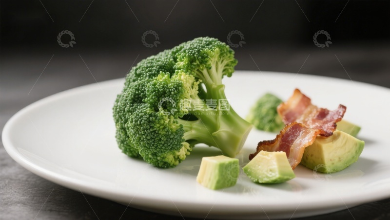 高清大图下载【趣麦麦图】西兰花牛油果培根拼盘