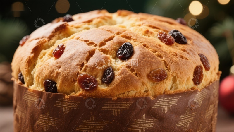 高清大图下载【趣麦麦图】节日甜面包，点缀葡萄干