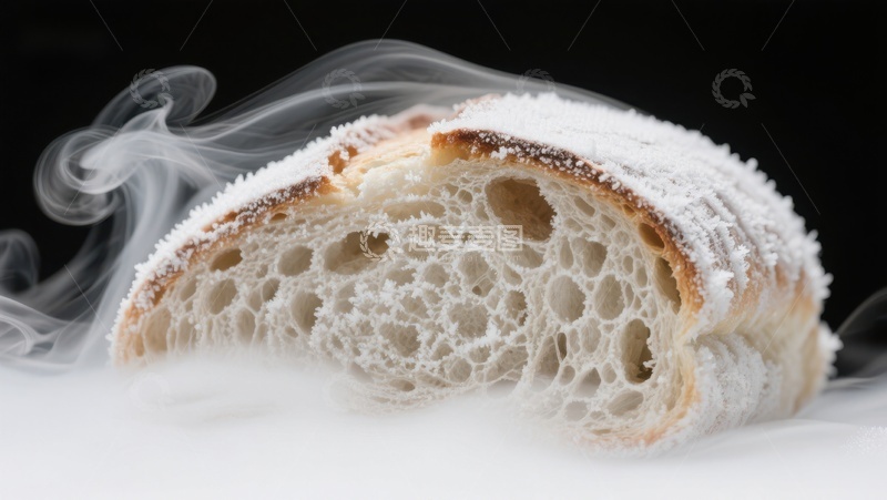 高清大图下载【趣麦麦图】新鲜出炉的面包，蒸汽缭绕