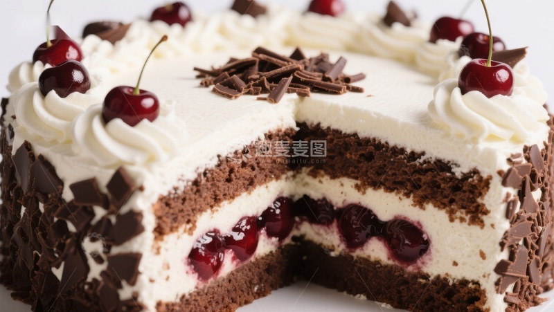 高清大图下载【趣麦麦图】黑森林蛋糕切片展示