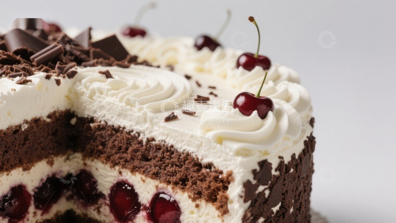 高清大图下载【趣麦麦图】黑森林蛋糕切片特写