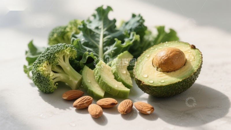 高清大图下载【趣麦麦图】新鲜蔬菜与坚果组合