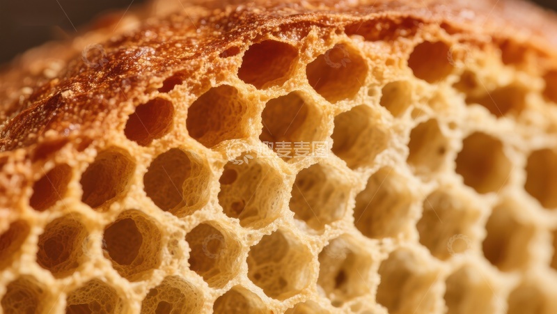 高清大图下载【趣麦麦图】蜂巢特写：自然的几何艺术