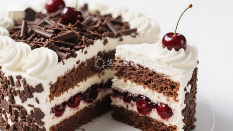 高清大图下载【趣麦麦图】黑森林蛋糕切片展示