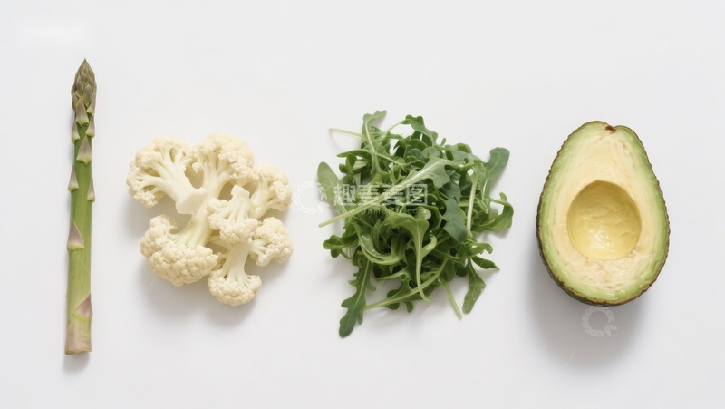 高清大图下载【趣麦麦图】新鲜蔬菜与牛油果排列展示