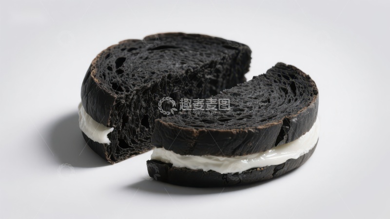 高清大图下载【趣麦麦图】黑色夹心饼干切面展示