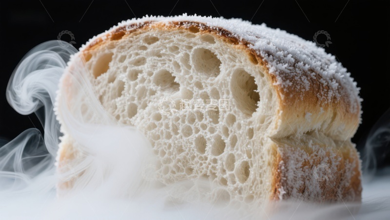 高清大图下载【趣麦麦图】烟雾缭绕的面包切片