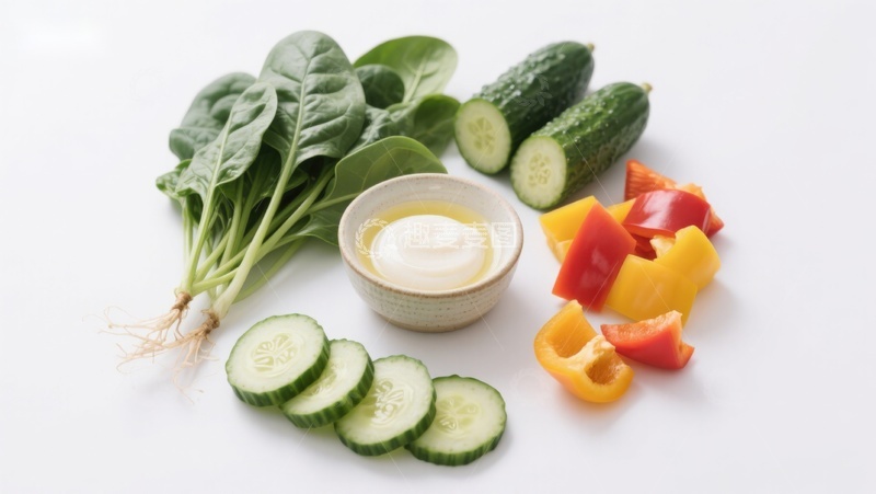 高清大图下载【趣麦麦图】新鲜蔬菜与调味品摆拍