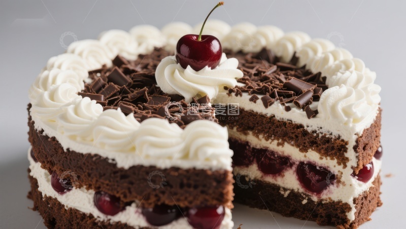 高清大图下载【趣麦麦图】黑森林蛋糕切片展示
