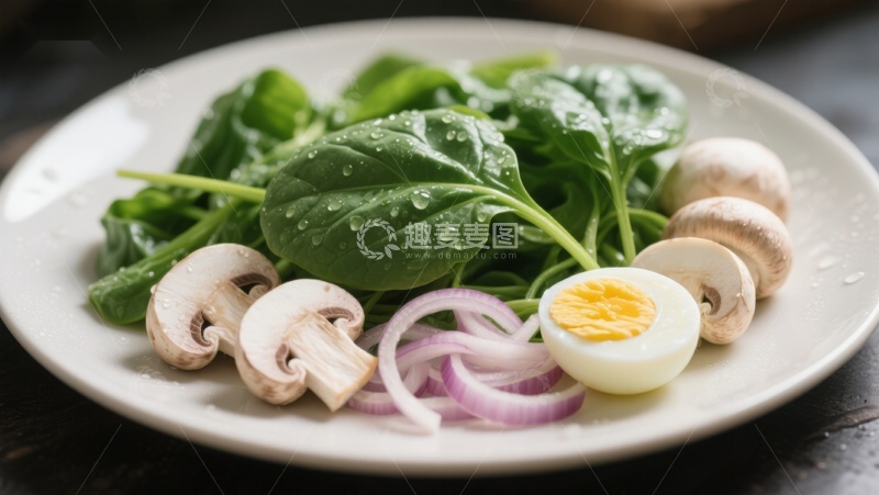 高清大图下载【趣麦麦图】新鲜蔬菜与鸡蛋沙拉