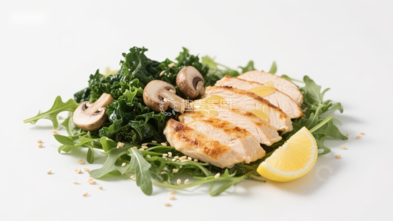 高清大图下载【趣麦麦图】烤鸡胸配蔬菜沙拉
