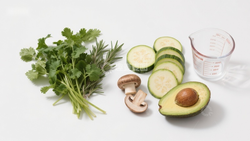 高清大图下载【趣麦麦图】新鲜蔬菜与香草食材展示