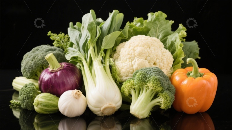 高清大图下载【趣麦麦图】新鲜蔬菜组合展示
