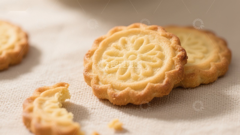 高清大图下载【趣麦麦图】精致花纹饼干特写