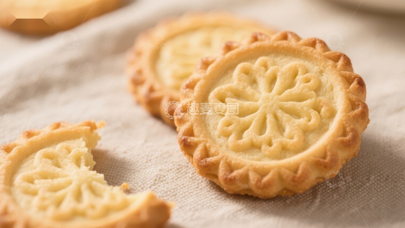 高清大图下载【趣麦麦图】精致花纹饼干特写