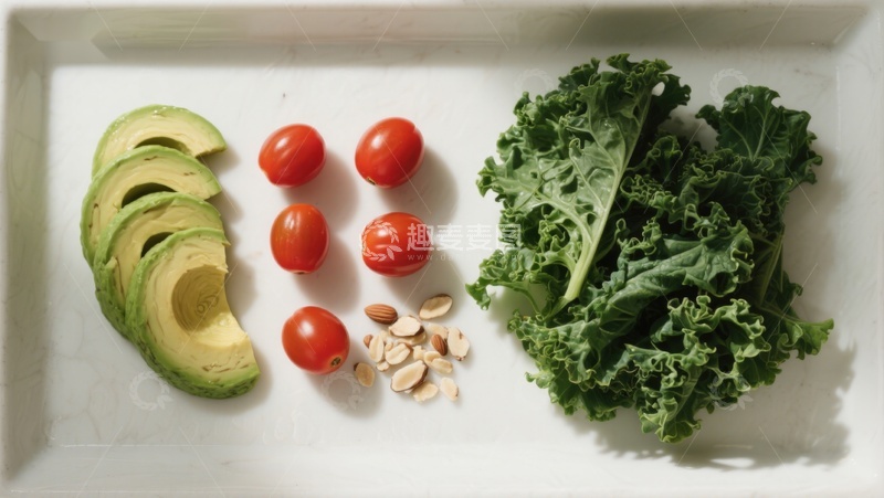 高清大图下载【趣麦麦图】新鲜蔬菜与坚果摆盘