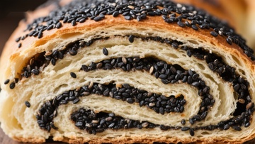 黑芝麻螺旋面包特写
