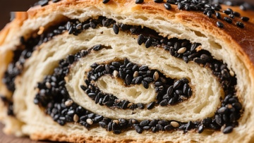 黑芝麻螺旋面包特写