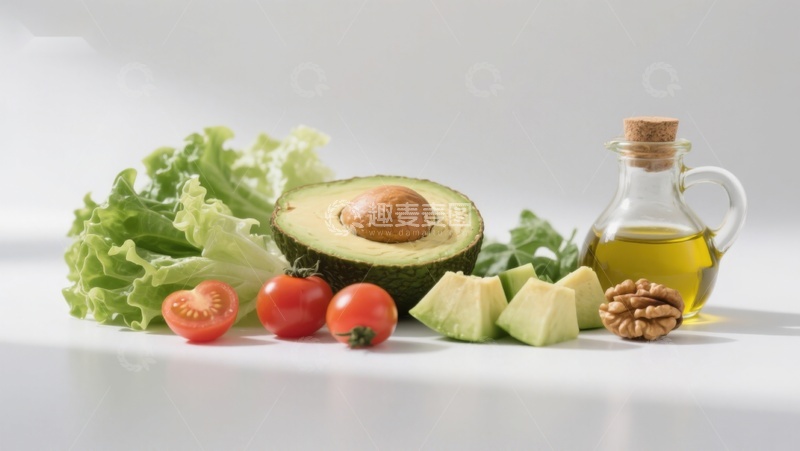 高清大图下载【趣麦麦图】新鲜蔬菜与橄榄油摆拍