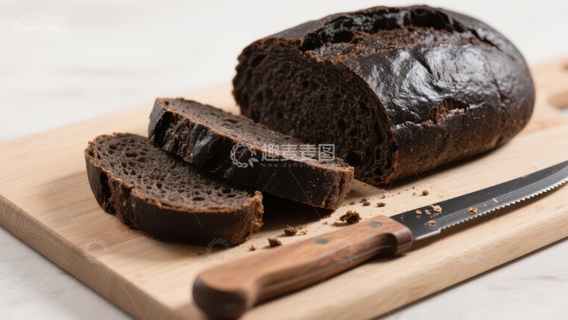 高清大图下载【趣麦麦图】切片黑面包与木刀
