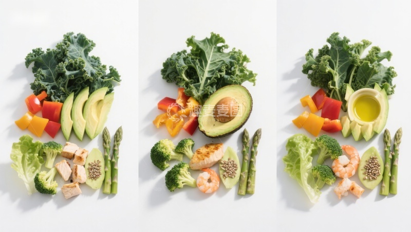 高清大图下载【趣麦麦图】三组健康食材组合展示