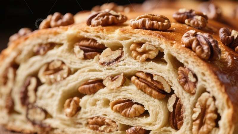 高清大图下载【趣麦麦图】核桃面包的诱人特写