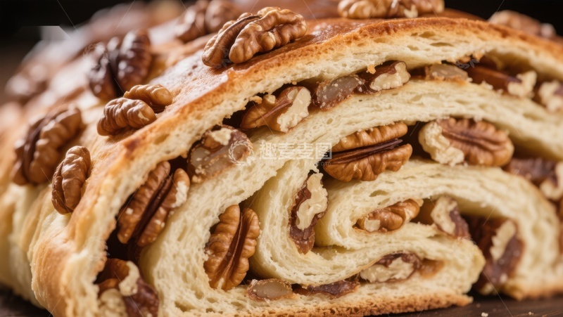 高清大图下载【趣麦麦图】核桃酥皮面包特写