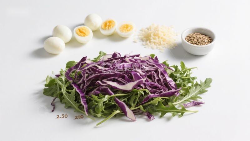 高清大图下载【趣麦麦图】紫甘蓝沙拉食材组合