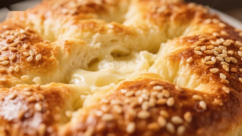 高清大图下载【趣麦麦图】金黄酥脆的芝士面包