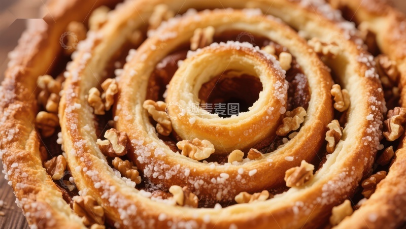 高清大图下载【趣麦麦图】螺旋状坚果甜点特写