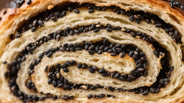 黑芝麻旋涡面包特写