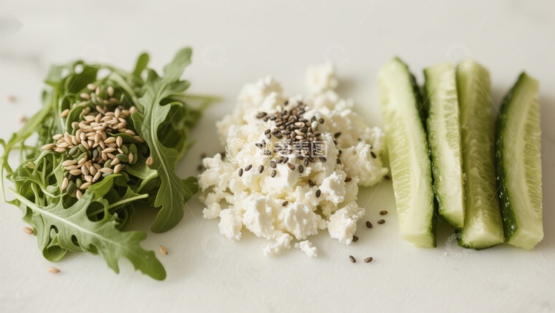 高清大图下载【趣麦麦图】新鲜蔬菜与奶酪食材组合