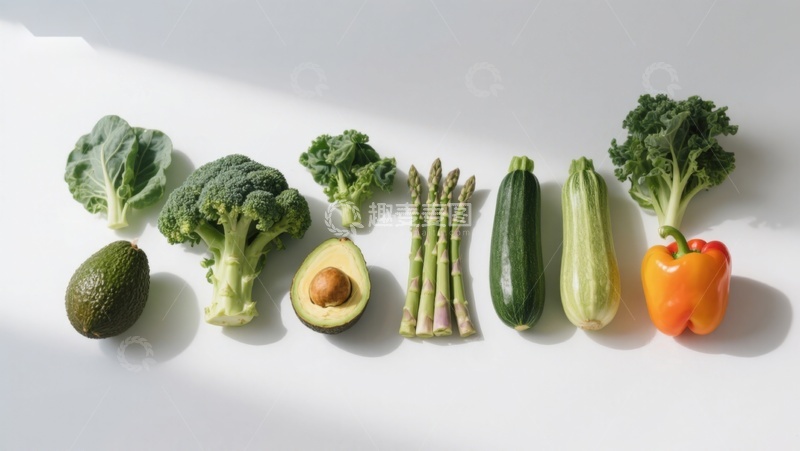 高清大图下载【趣麦麦图】新鲜蔬菜与水果排列展示
