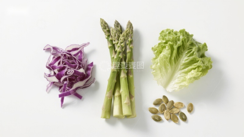 高清大图下载【趣麦麦图】新鲜蔬菜与坚果食材展示