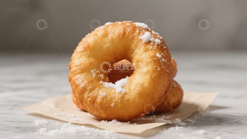 高清大图下载【趣麦麦图】酥脆糖粉甜甜圈