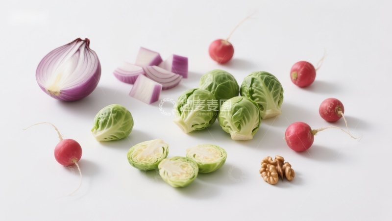 高清大图下载【趣麦麦图】新鲜蔬菜与坚果静物摆拍