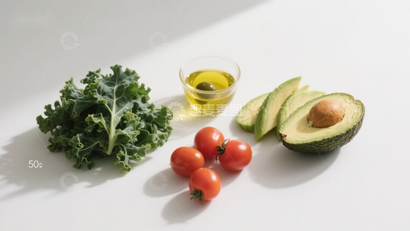 高清大图下载【趣麦麦图】新鲜蔬菜与橄榄油摆拍